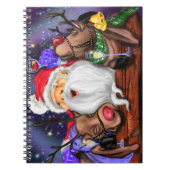 Kerstkerstkerstman en -rendieren - Notitieboek - f (Voorkant)