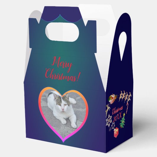 Kerstkerstkerstman en rendierfoto's Lijst voor ker Bedankdoosjes (Geopend)