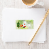 Kerstkerstkerstman en rudolf-adreslabel etiket (Insitu)