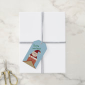 KerstkerstKerstman in Chimney Cadeaulabel (Met Touw)