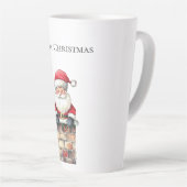 KerstkerstKerstman in Chimney Latte Mok (Rechterhoek)