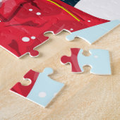 Kerstkerstkerstman in Chimney met Rudolph Legpuzzel (Zijkant)