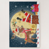 Kerstkerstkerstman in Chimney met Rudolph Legpuzzel (Verticaal)