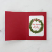 Kerstkerstkerstman in een sneeuwraam feestdagen kaart (Binnen)