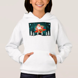 Kerstkerstkerstman in een vliegtuig met Cadeau