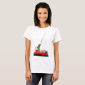 Kerstkerstkerstman in Sailboot die ik liever zou v T-shirt (Voorkant volledig)