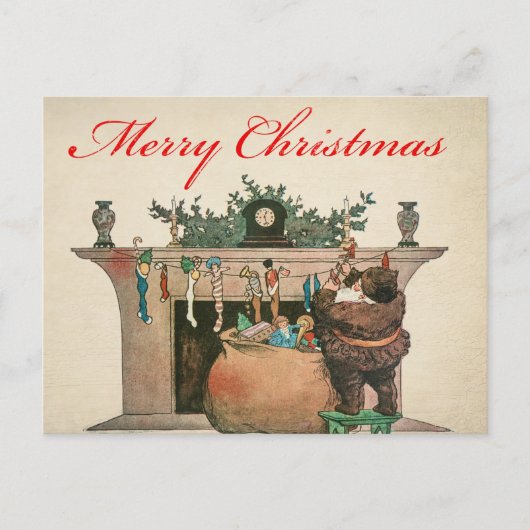  kerstkerstkerstman met cadeautjes briefkaart (Voorkant)