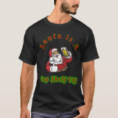 Kerstkerstkerstman met kerstmis "Top Shelf Elf San T-shirt (Voorkant)