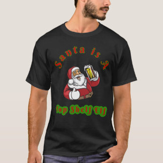 Kerstkerstkerstman met kerstmis "Top Shelf Elf San T-shirt