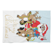 Kerstkerstkerstman met kleur en rendieren