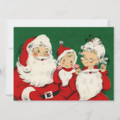  kerstkerstkerstman met Retro en gezin Feestdagenkaart (Voorkant)