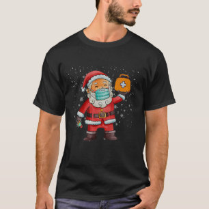 Kerstkerstkerstman met stethoscoop en spuit t-shirt