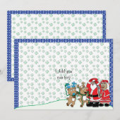 Kerstkerstkerstman, mevrouw Claus of Color Feestdagenkaart (Voorkant / Achterkant)