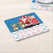 Kerstkerstkerstman, Mrs Claus Kartonnen Onderzetters (Schuin)