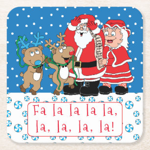 Kerstkerstkerstman, Mrs Claus Kartonnen Onderzetters