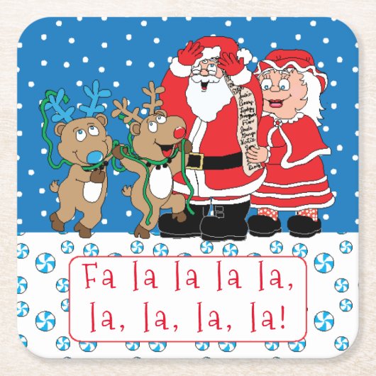 Kerstkerstkerstman, Mrs Claus Kartonnen Onderzetters (Voorkant)