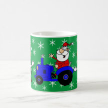 Kerstkerstkerstman op tractor en Koe