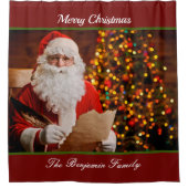 Kerstkerstkerstman Prettige feestdagen Douchegordijn (Voorkant)