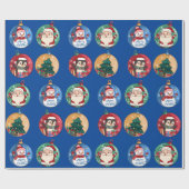 Kerstkerstkerstman, Snowman, renrendierster Cadeaupapier (Vlak)