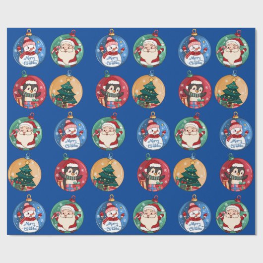 Kerstkerstkerstman, Snowman, renrendierster Cadeaupapier (Vlak)