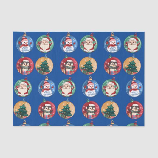 Kerstkerstkerstman, Snowman, renrendierster Tissuepapier (Voorkant)