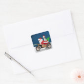 Kerstkerstkerstmanhond Goldendole Throw Pillo Vierkante Sticker (Envelop)