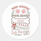 Kerstkerstkerstmannetjes noemen gezelschapshonden ronde sticker (Voorkant)