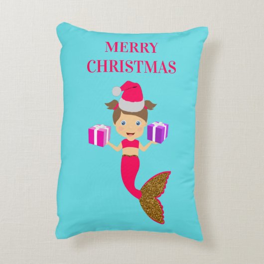 Kerstkerstkerstmeisje kerstkerstman kerstman kerst accent kussen (Achterkant (Verticaal))