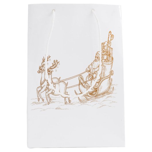 Kerstkerstkerstmis met rendierlijk gemiddeld cadea medium cadeauzakje (Voorkant)