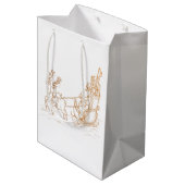 Kerstkerstkerstmis met rendierlijk gemiddeld cadea medium cadeauzakje (Achterkant Gekanteld)