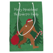 Kerstkerstkerstmis Middelgrote Cartoon Bigfoot Medium Cadeauzakje (Voorkant)