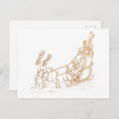 Kerstkerstkerstmis - rendierziekte feestdagenkaart (Voorkant / Achterkant)