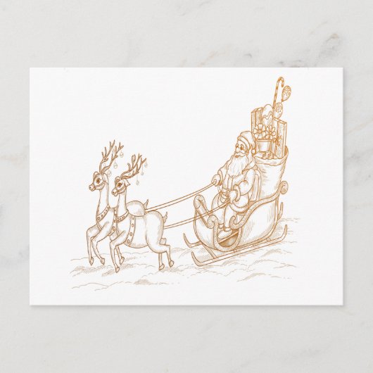 Kerstkerstkerstmis - rendierziekte feestdagenkaart (Voorkant)