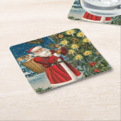  kerstkerstkerstrandes kartonnen onderzetters (Schuin)