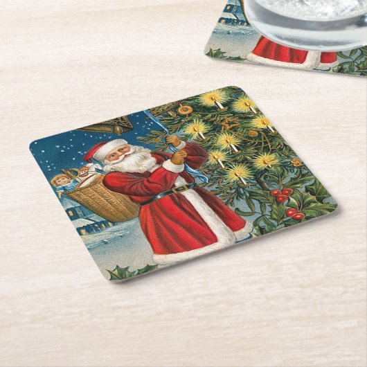 kerstkerstkerstrandes kartonnen onderzetters (Schuin)