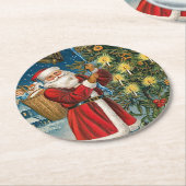  kerstkerstkerstrandes ronde kartonnen onderzetter (Gebogen)