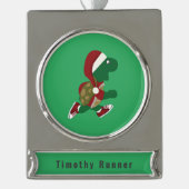 Kerstkerstkerstschildpad Verzilverd Banner Ornament (Voorkant)