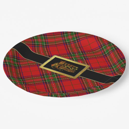 kerstkerstkersttandel met kersttandel papieren bordje (Gekanteld)