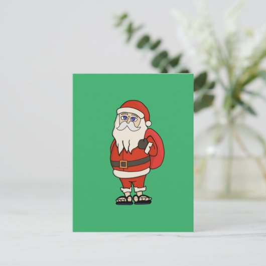 KerstkerstkerstTeenslippers Briefkaart (Staand voorkant)