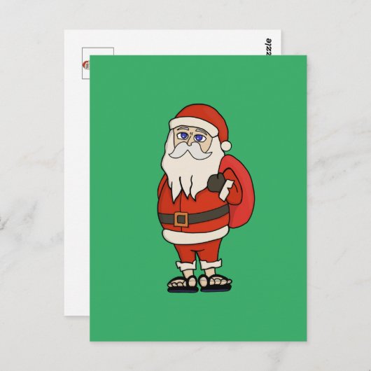 KerstkerstkerstTeenslippers Briefkaart (Voorkant / Achterkant)