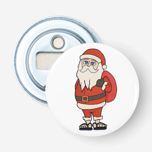 KerstkerstkerstTeenslippers Button Flesopener (Voorkant)