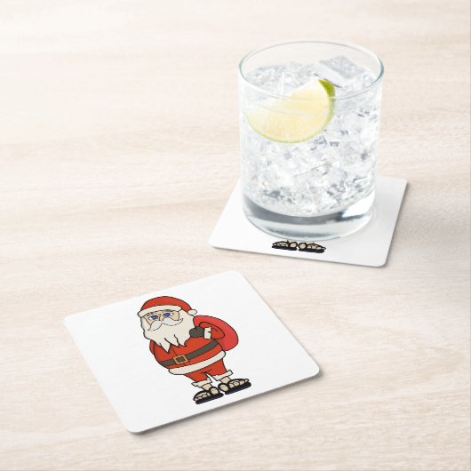 KerstkerstkerstTeenslippers Kartonnen Onderzetters (Insitu)