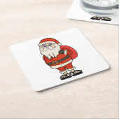 KerstkerstkerstTeenslippers Kartonnen Onderzetters (Schuin)