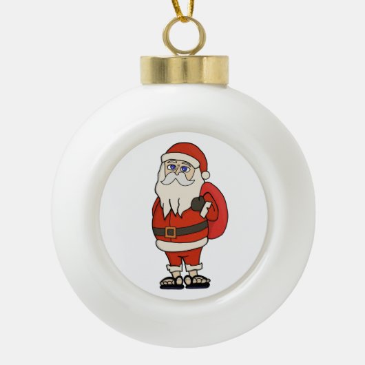 KerstkerstkerstTeenslippers Keramische Bal Ornament (Voorkant)