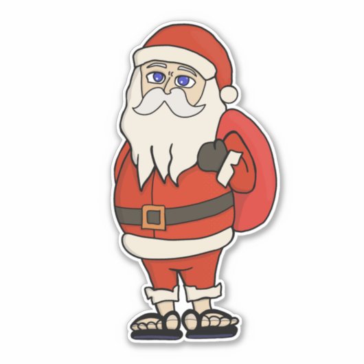 KerstkerstkerstTeenslippers Sticker (Voorkant)