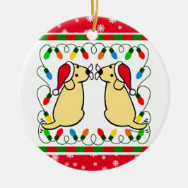 Kerstkerstkerstvioolse labradors keramisch ornament