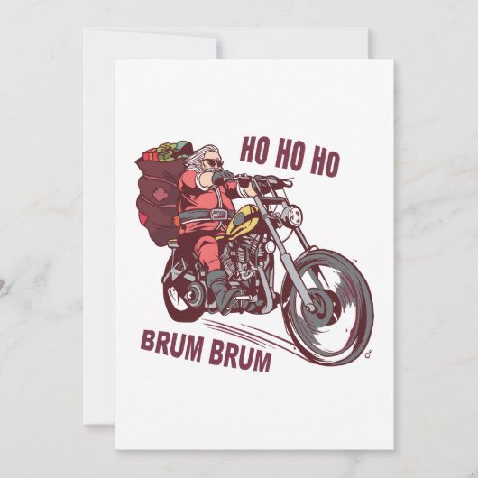 Kerstkerstkostuum voor Kerstmis in Santa Biker Kaart (Voorkant)