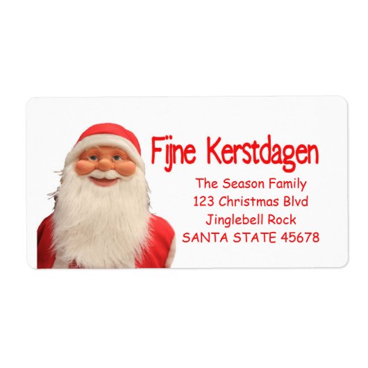 Kerstkerstlabel kerstdag in Santa's Fijne Kerstdag Etiket (Voorkant)