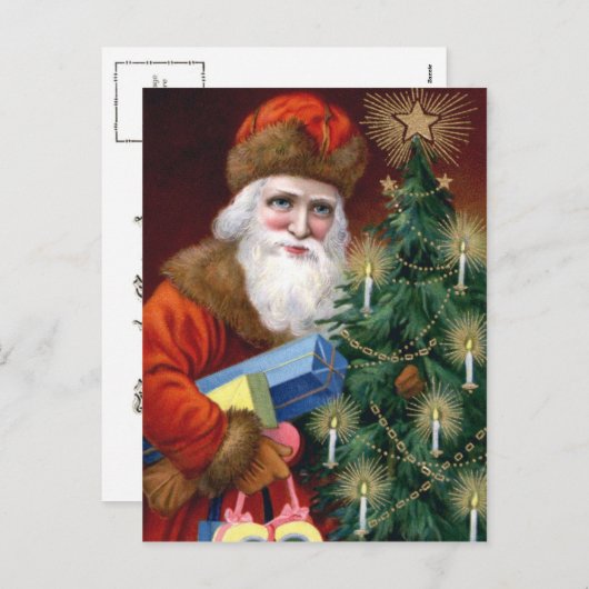 kerstkerstman Briefkaart Kaart (Voorkant / Achterkant)