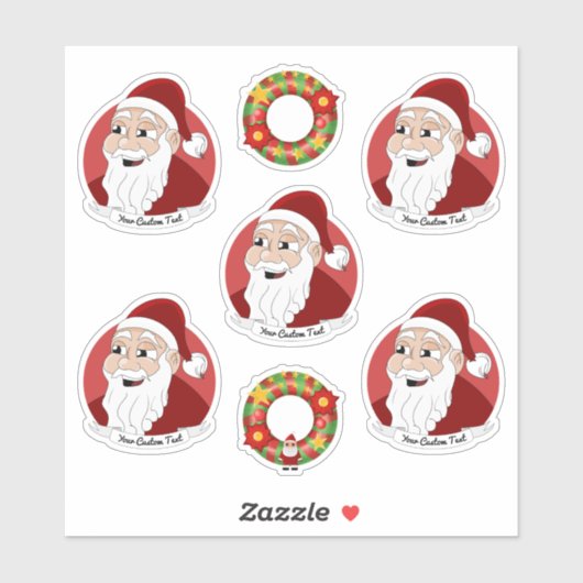 Kerstkerstman cartoon Sticker (Vel)